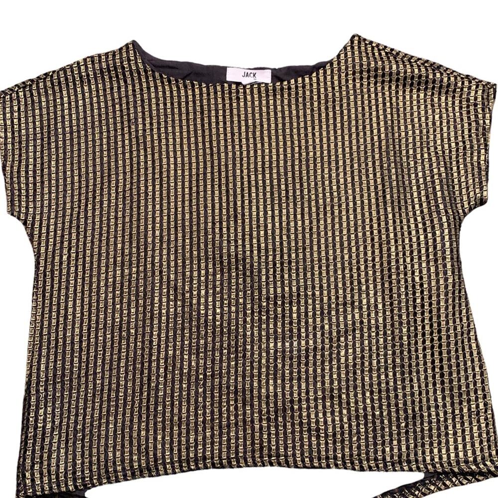 Jack by BB Dakota Womens black with gold oversized top size extra small